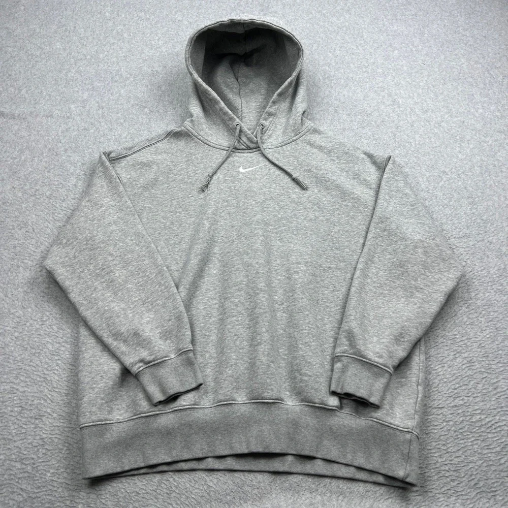 Nike Phoenix Fleece Oversized Pullover Hoodie Womens Small Gray Loose Sweatshirt